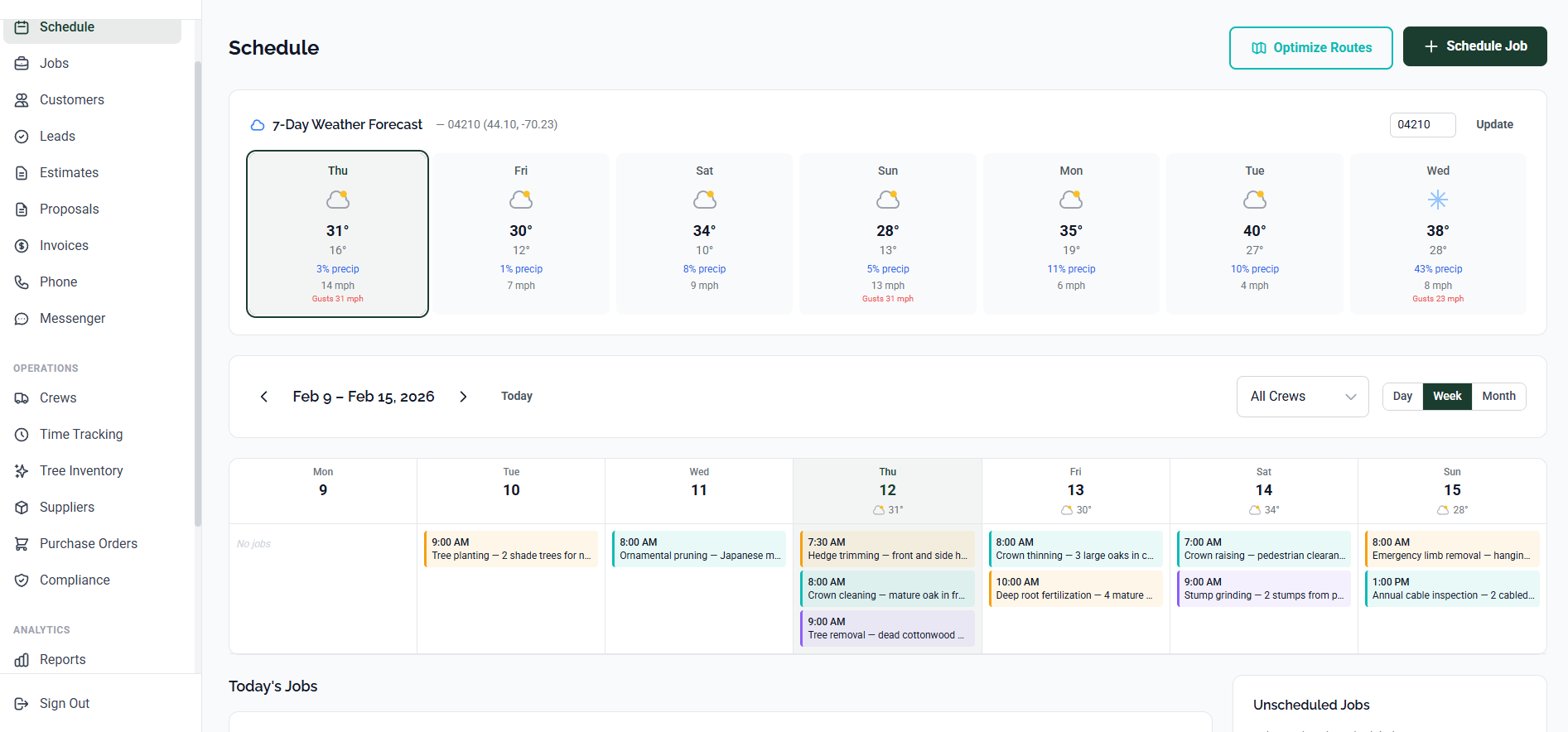 ArborDash AI phone assistant dashboard with live call transcript and booked appointment